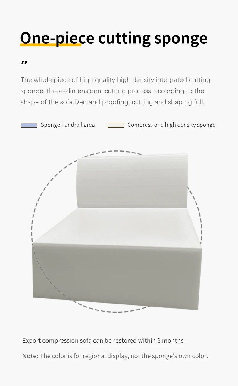 Convertible Sectional Sofa Bed Fabric Sponge Filled Apartment Use L-Shaped Frameless Boneless Compression Sofa Foldable