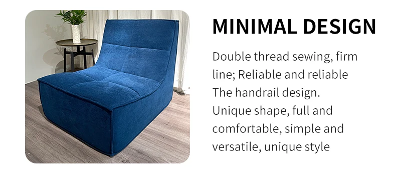 Luxury Modern Indoor Bean Bag Sofa Comfortable Fabric Upholstery with Lazy Design for Living Room Furniture or Villas Decor