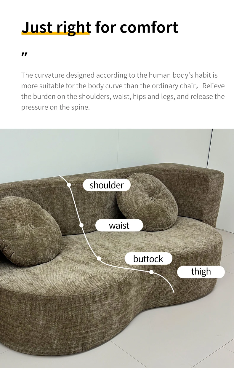 Nordic Cloud Minimalist Fabric Modular Sofa Bed Foldable Reclining for Small Apartment Bedroom School Use Sponge Filling