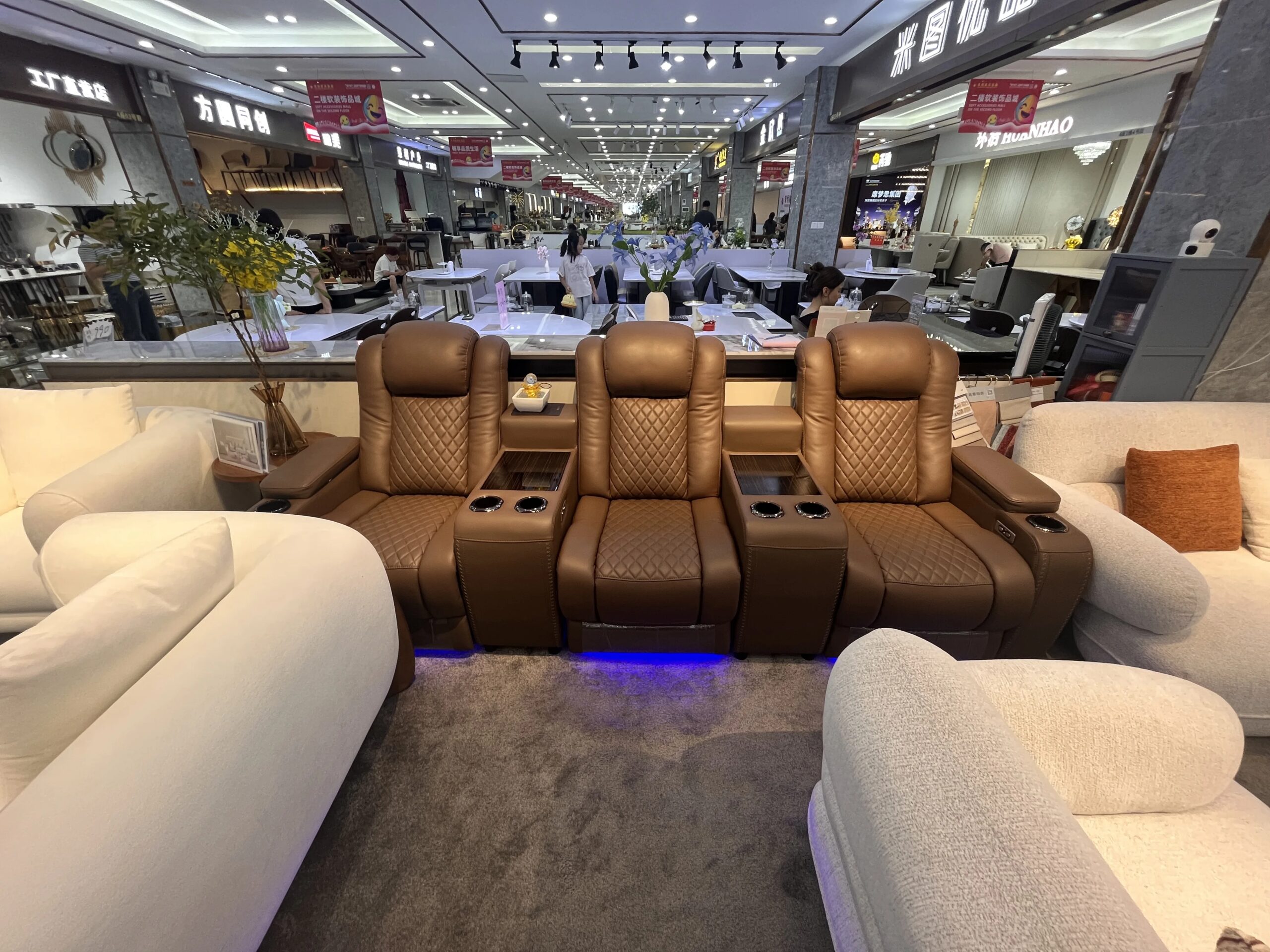 Orange-3-Seat-Electric-Recliner-Sofa-Chair