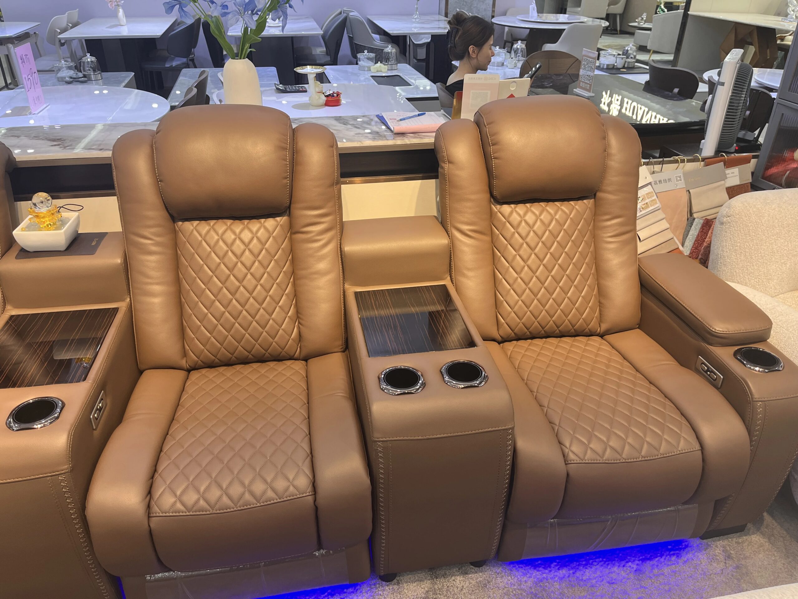 Orange-3-Seat-Electric-Recliner-Sofa-Chair